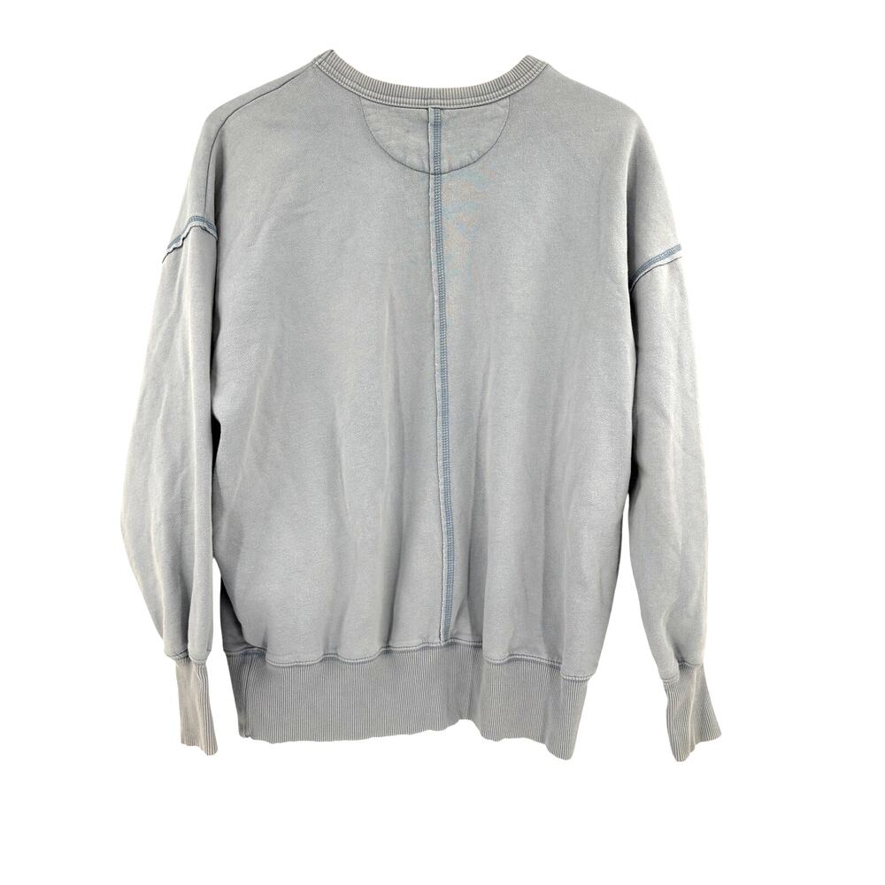 2/$30 AMERICAN EAGLE Light Blue Pullover Sweatshirt Size XS Relaxed Fit Vintage - Picture 6 of 7